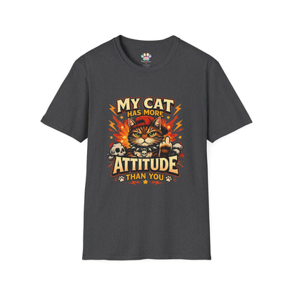 Funny cat t-shirt, sarcastic pet quote, grumpy cat design, dark heather gray