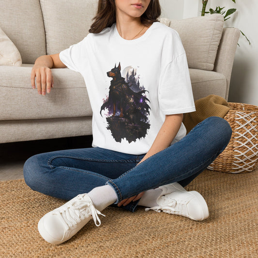 Doberman & Cat Guardian Gothic Castle T-Shirt