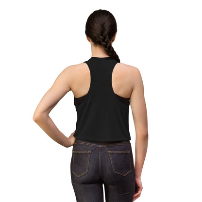 Steeped in Attitude tank top, cat in teacup with attitude graphic, solid black blend