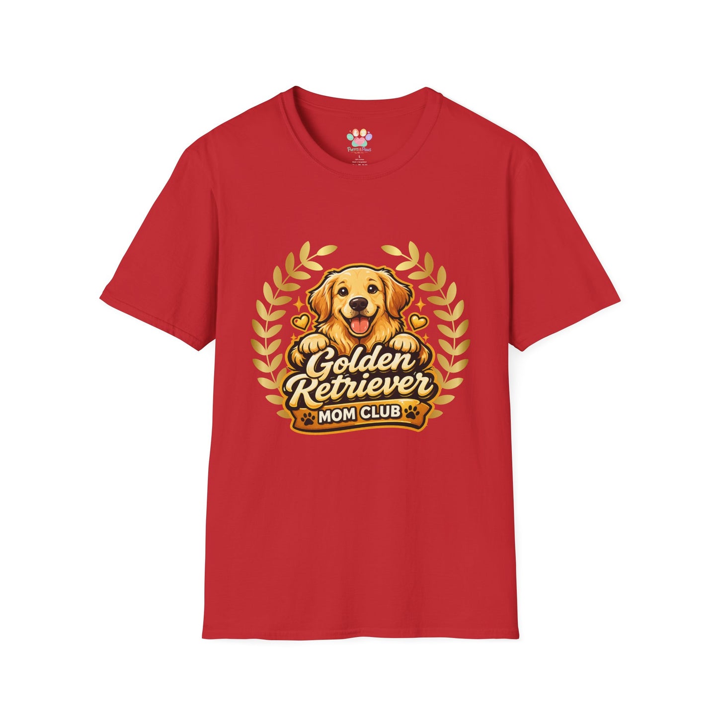Golden Retriever Mom Club t-shirt, cute dog mom graphic, golden retriever design, red