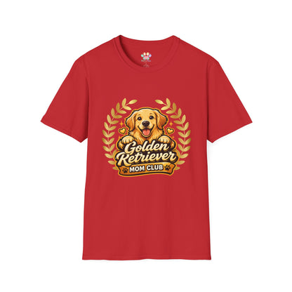 Golden Retriever Mom Club t-shirt, cute dog mom graphic, golden retriever design, red