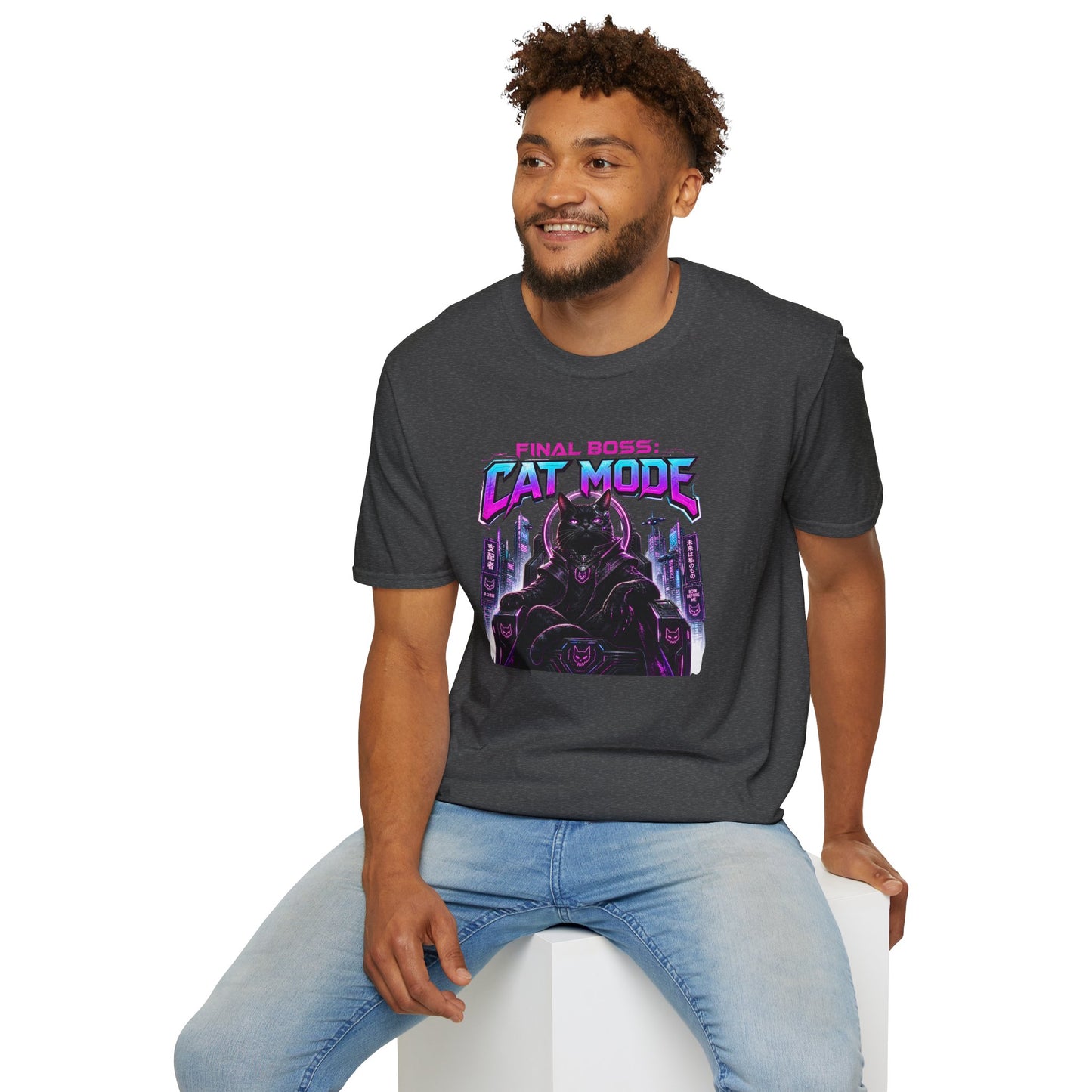 Final Boss Cat Mode Cyber Cat Graphic T-Shirt