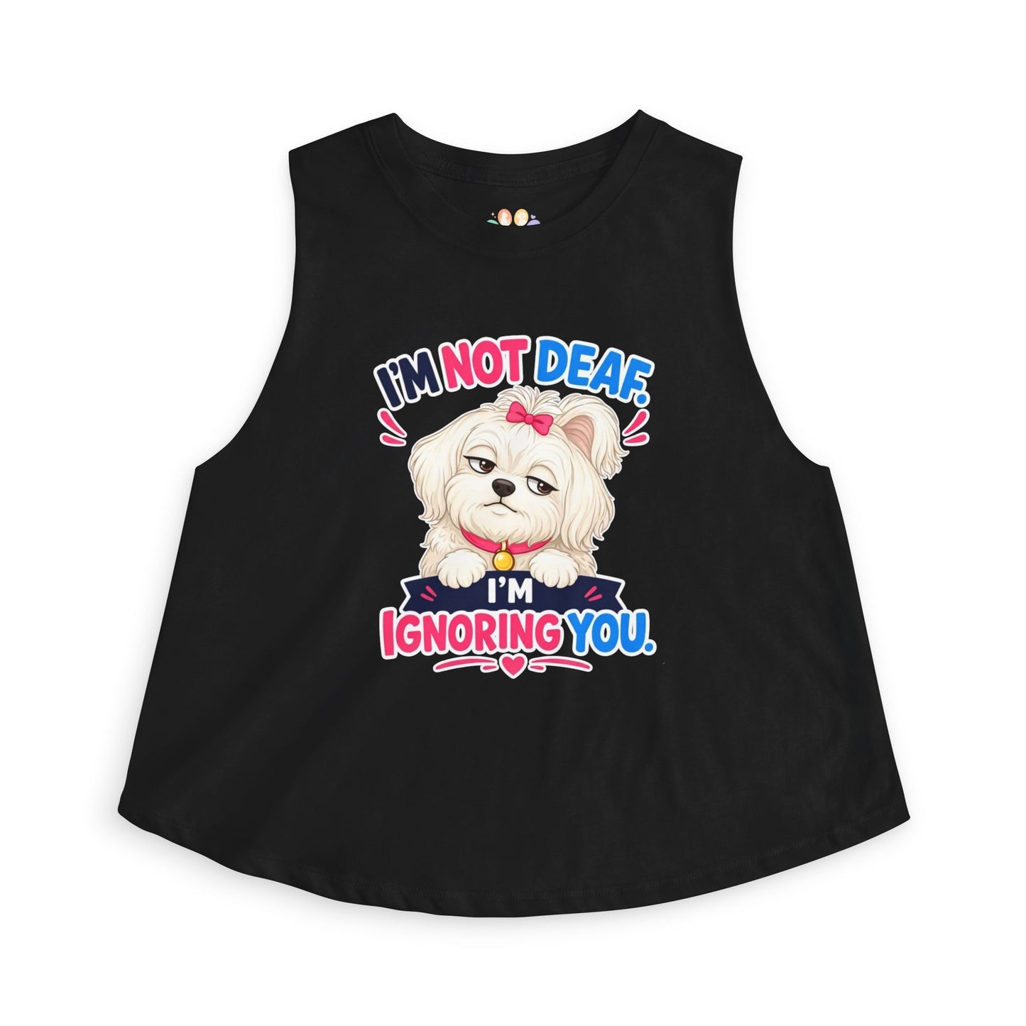 I’m Not Deaf I’m Ignoring You tank top, dog attitude graphic design, solid black blend