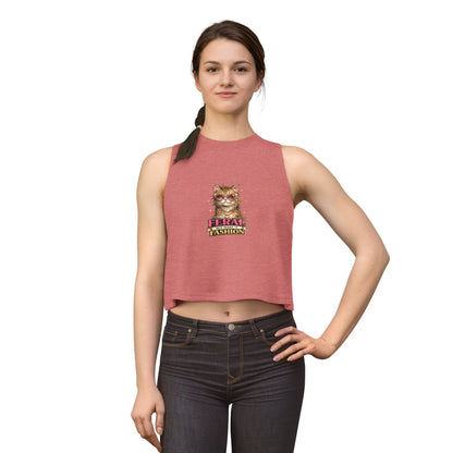 Feral But Make It Fashion tank top, trendy cat fashion graphic design, heather mauve