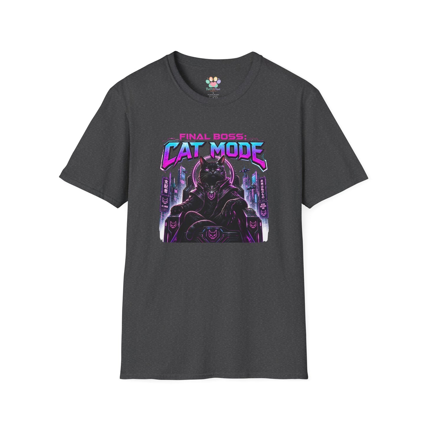 Final Boss Cat Mode Cyber Cat Graphic T-Shirt
