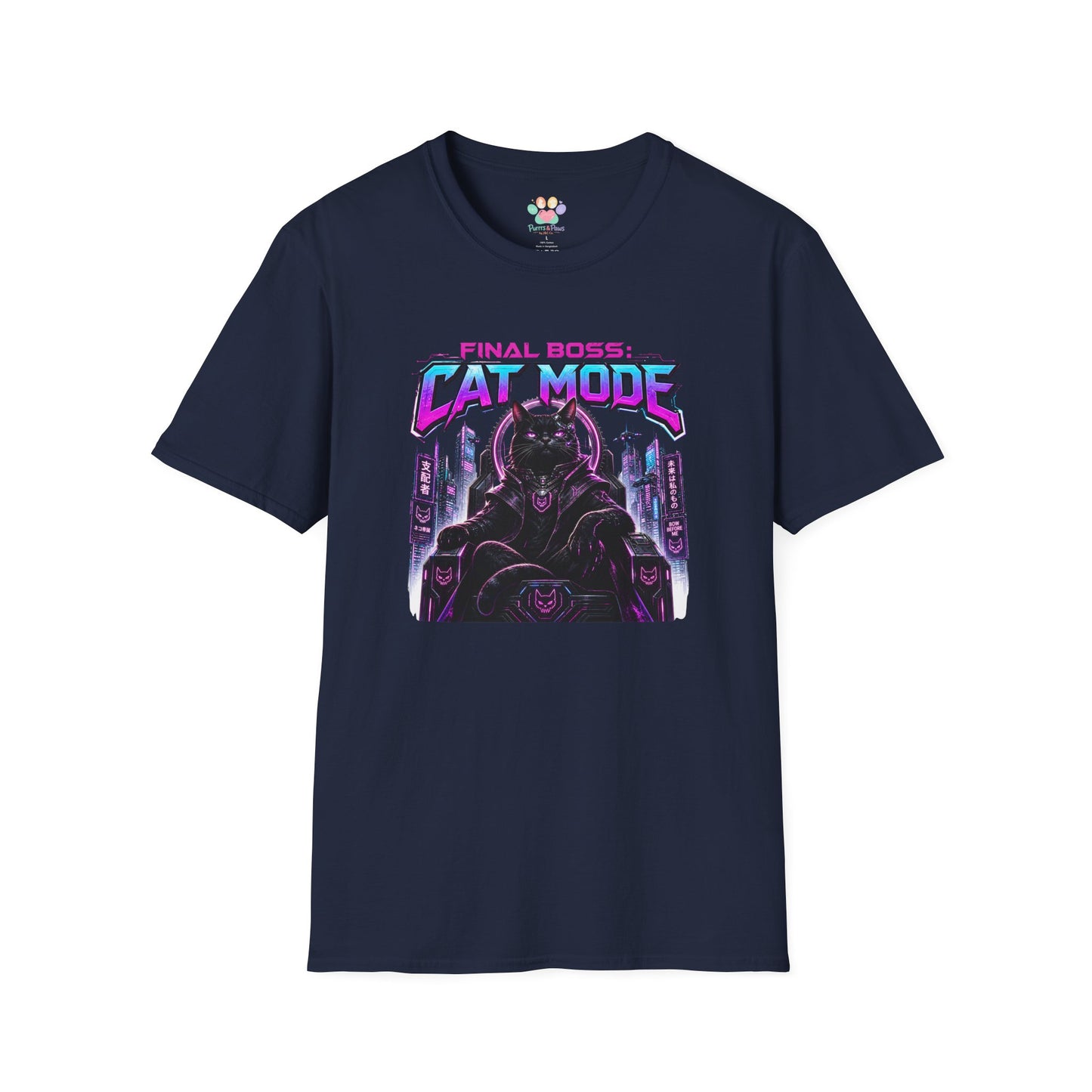 Final Boss Cat Mode Cyber Cat Graphic T-Shirt