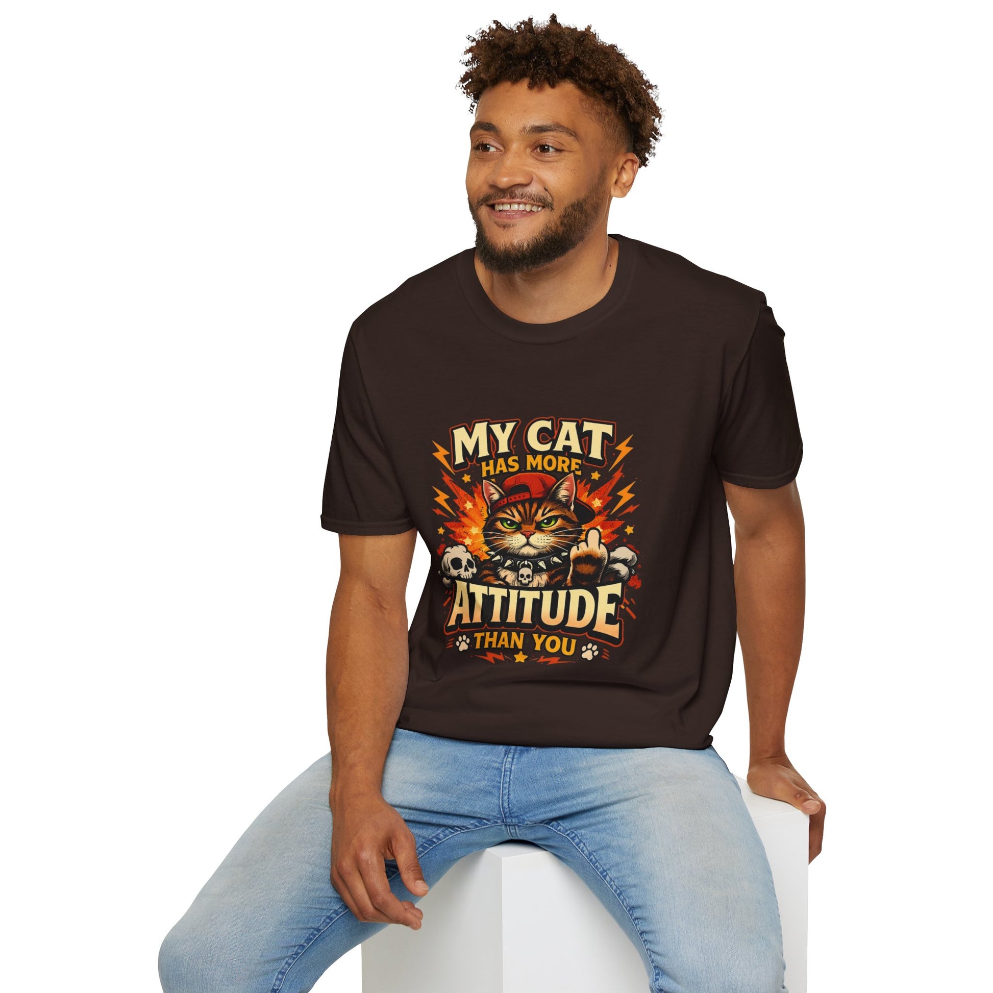 Funny cat shirt, sarcastic cat quote, grumpy cat graphic tee, dark chocolate