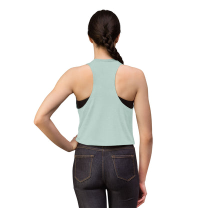 Steeped in Attitude tank top, kitten in teacup illustration, heather dusty blue