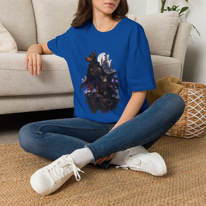 Doberman & Cat Guardian Gothic Castle T-Shirt
