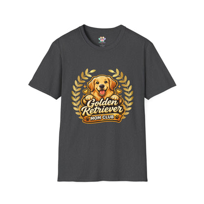 Golden Retriever Mom Club t-shirt, cute golden retriever illustration, dark heather gray