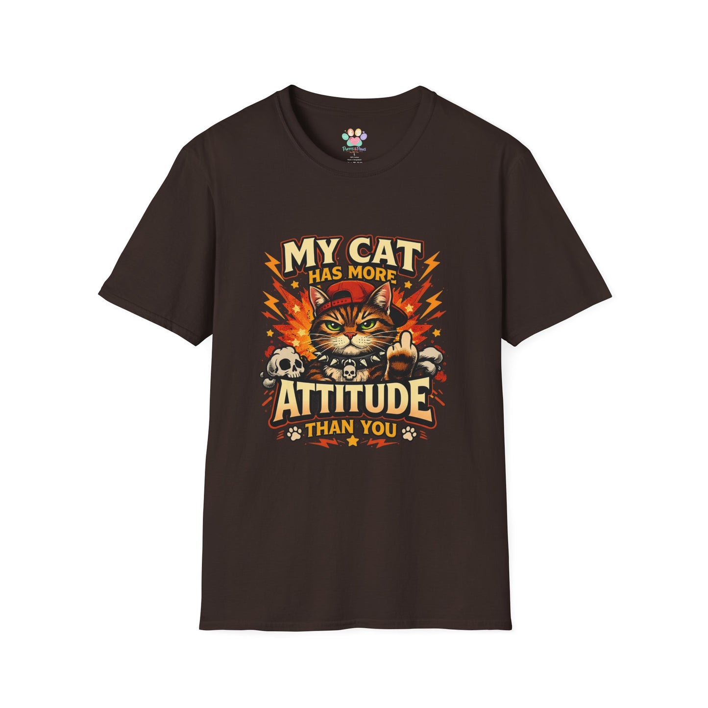 Funny cat shirt, sarcastic cat quote, grumpy cat graphic tee, dark chocolate