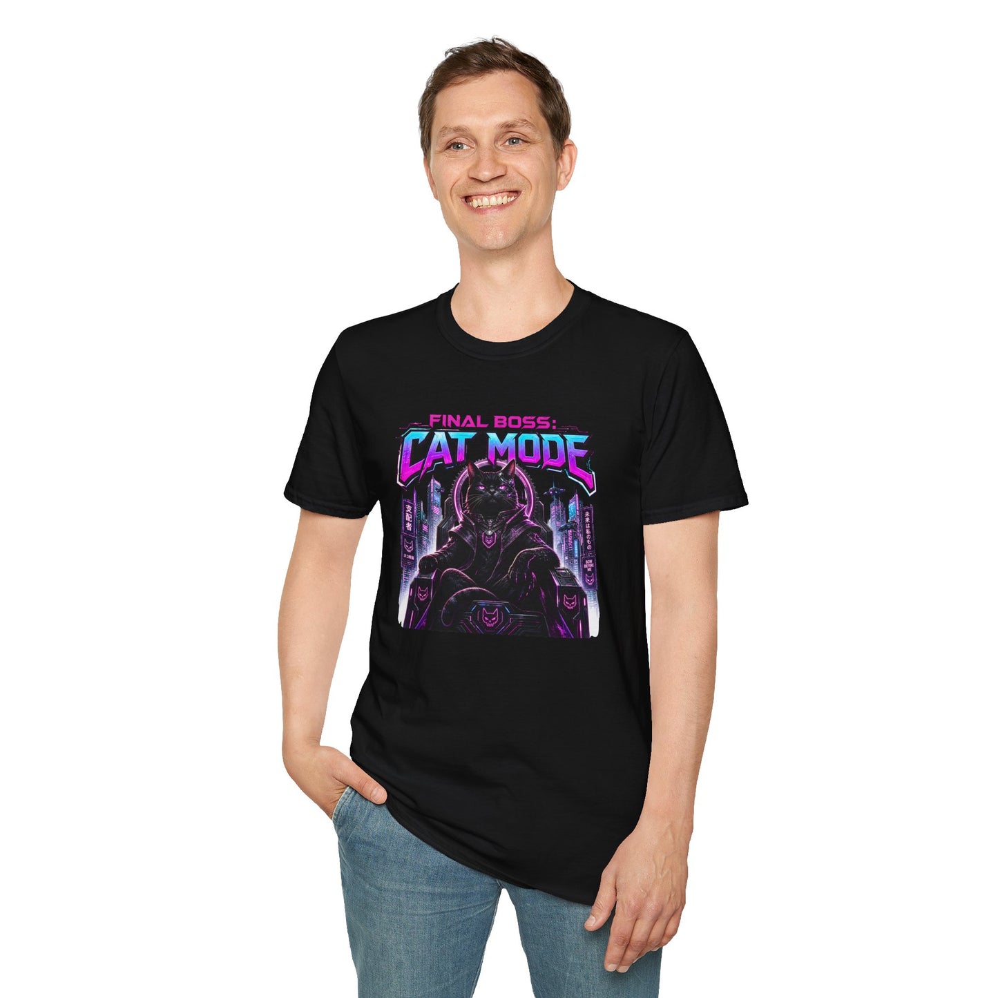 Final Boss Cat Mode Cyber Cat Graphic T-Shirt
