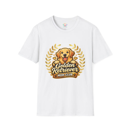 Golden Retriever Mom Club t-shirt, cute golden retriever graphic, dog mom shirt, white