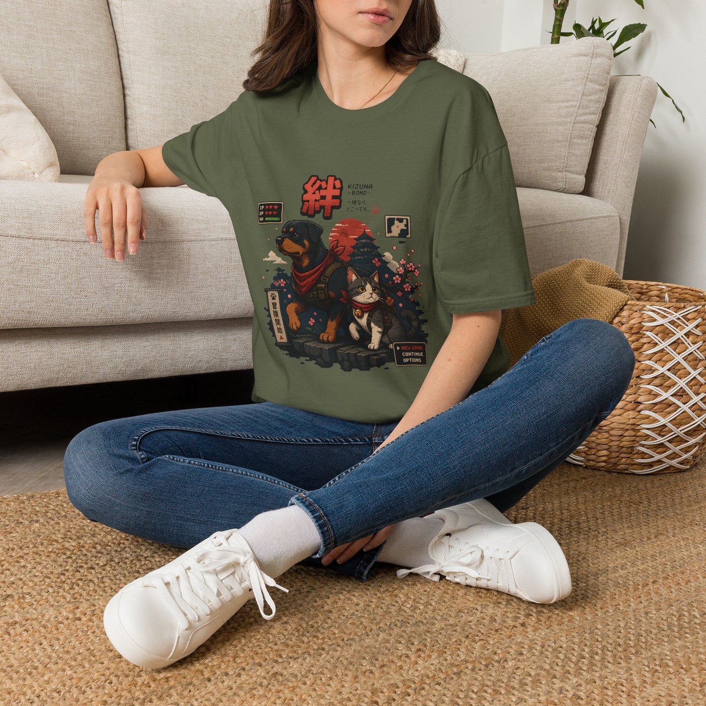 Kizuna Bond Rottie & Cat T-Shirt