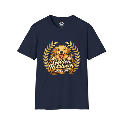 Golden Retriever Mom Club shirt, adorable golden retriever puppy graphic, navy