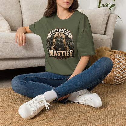 Built Like A Mastiff t-shirt, giant breed dog strength and loyalty graphic, military green