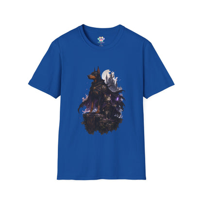 Doberman & Cat Guardian Gothic Castle T-Shirt