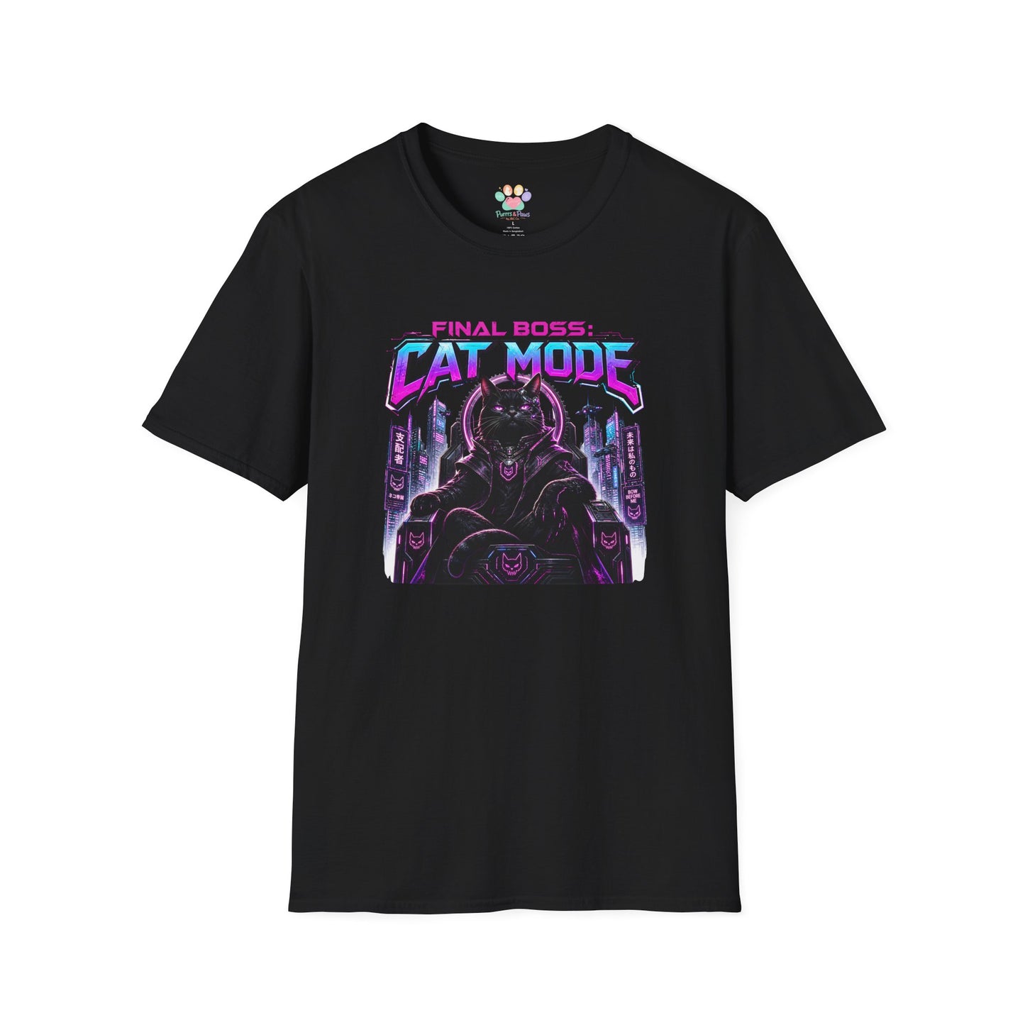 Final Boss Cat Mode Cyber Cat Graphic T-Shirt