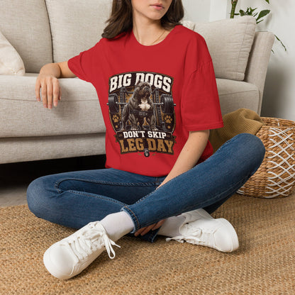Big Dogs Don’t Skip Leg Day t-shirt, dog gym enthusiast graphic, red