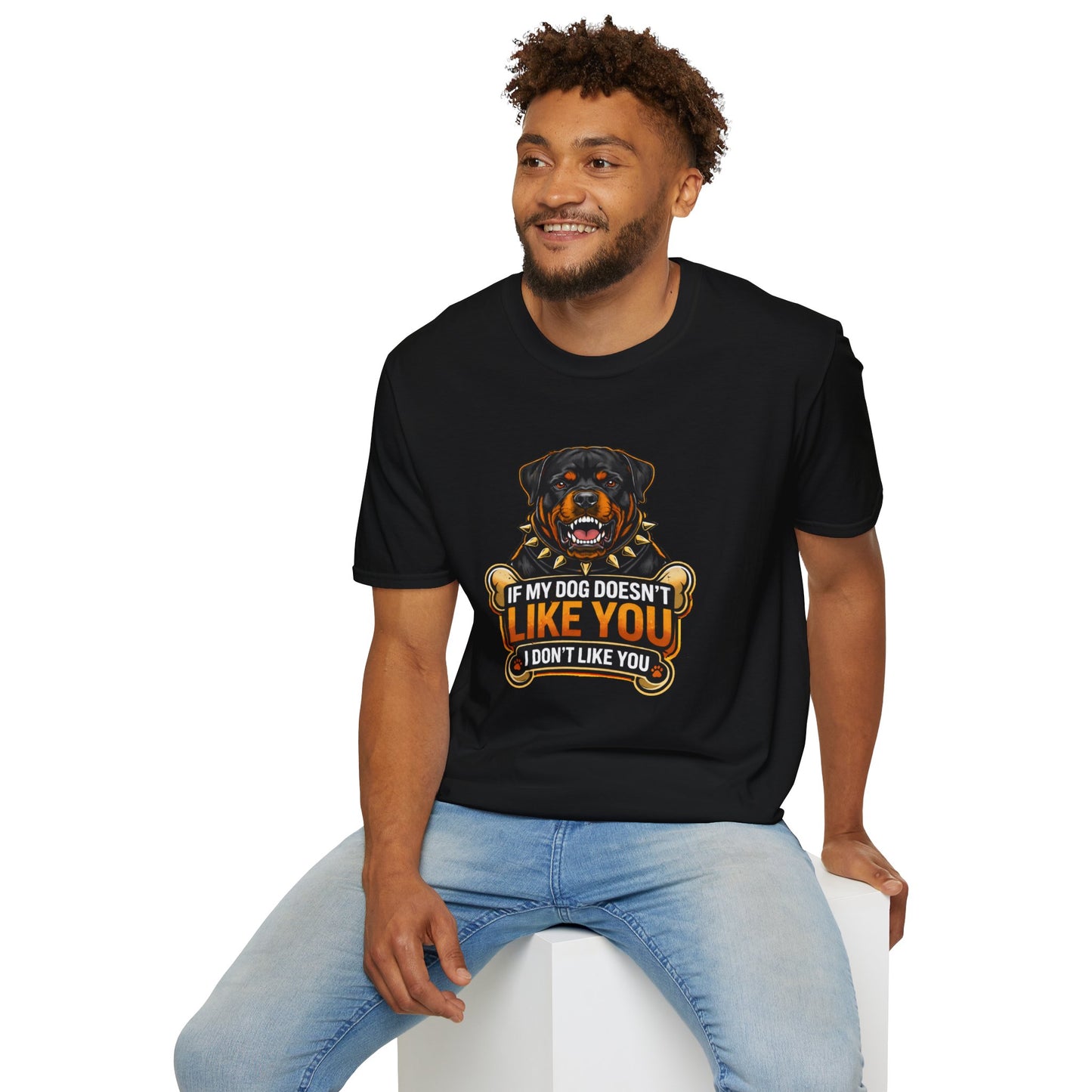 If My Dog Doesn’t Like You t-shirt, Rottweiler dog graphic, funny dog lover quote, black
