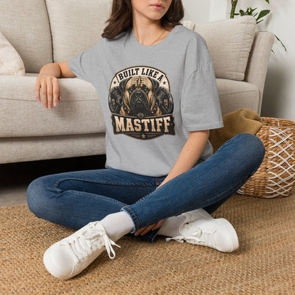 Built Like A Mastiff t-shirt, strong Mastiff fitness inspired graphic design, sport grey