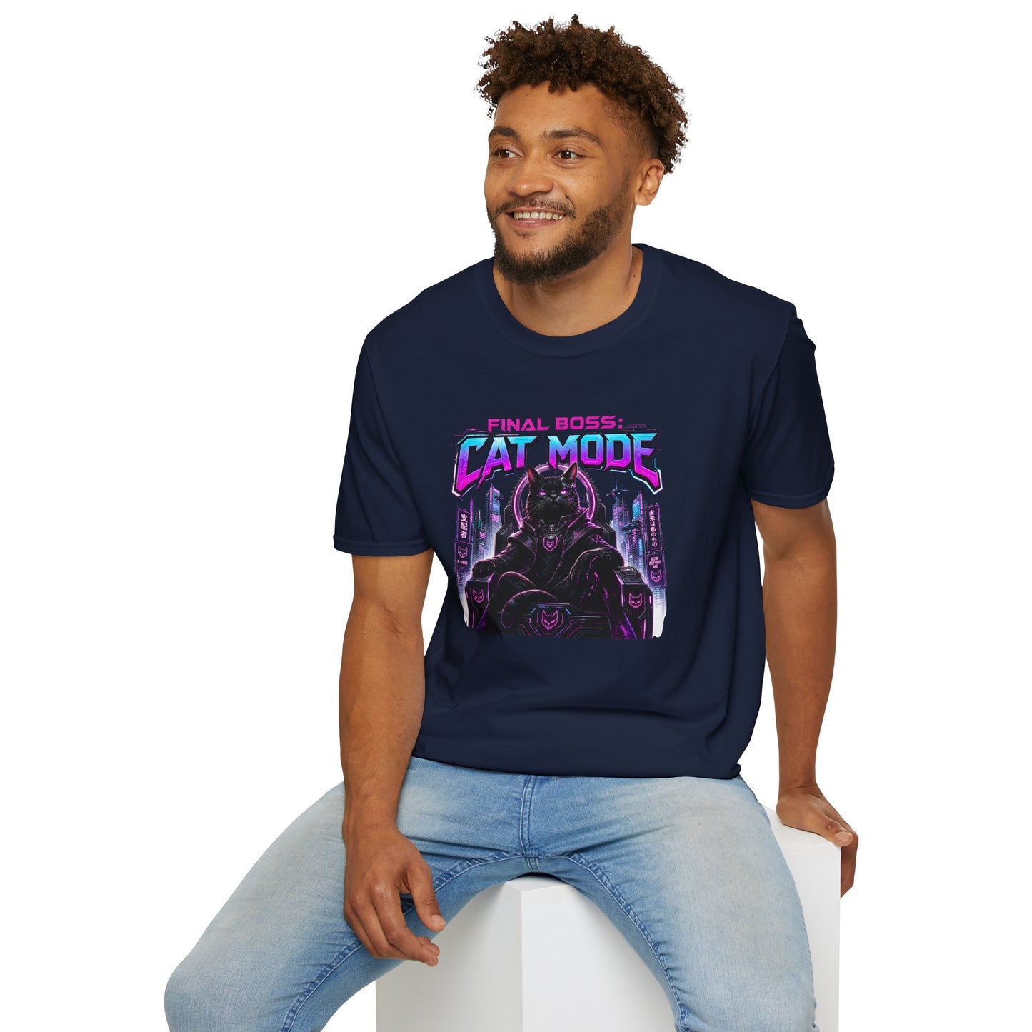 Final Boss Cat Mode Cyber Cat Graphic T-Shirt