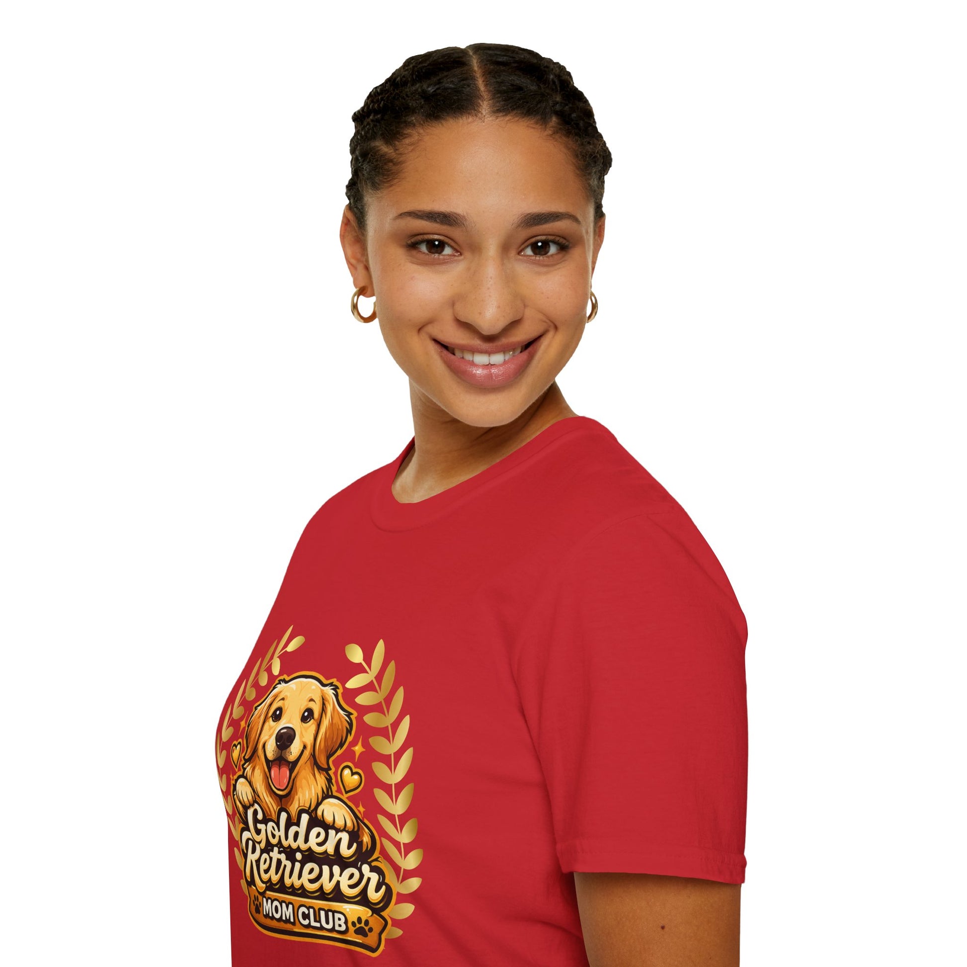 Golden Retriever Mom Club t-shirt, cute dog mom graphic, golden retriever design, red