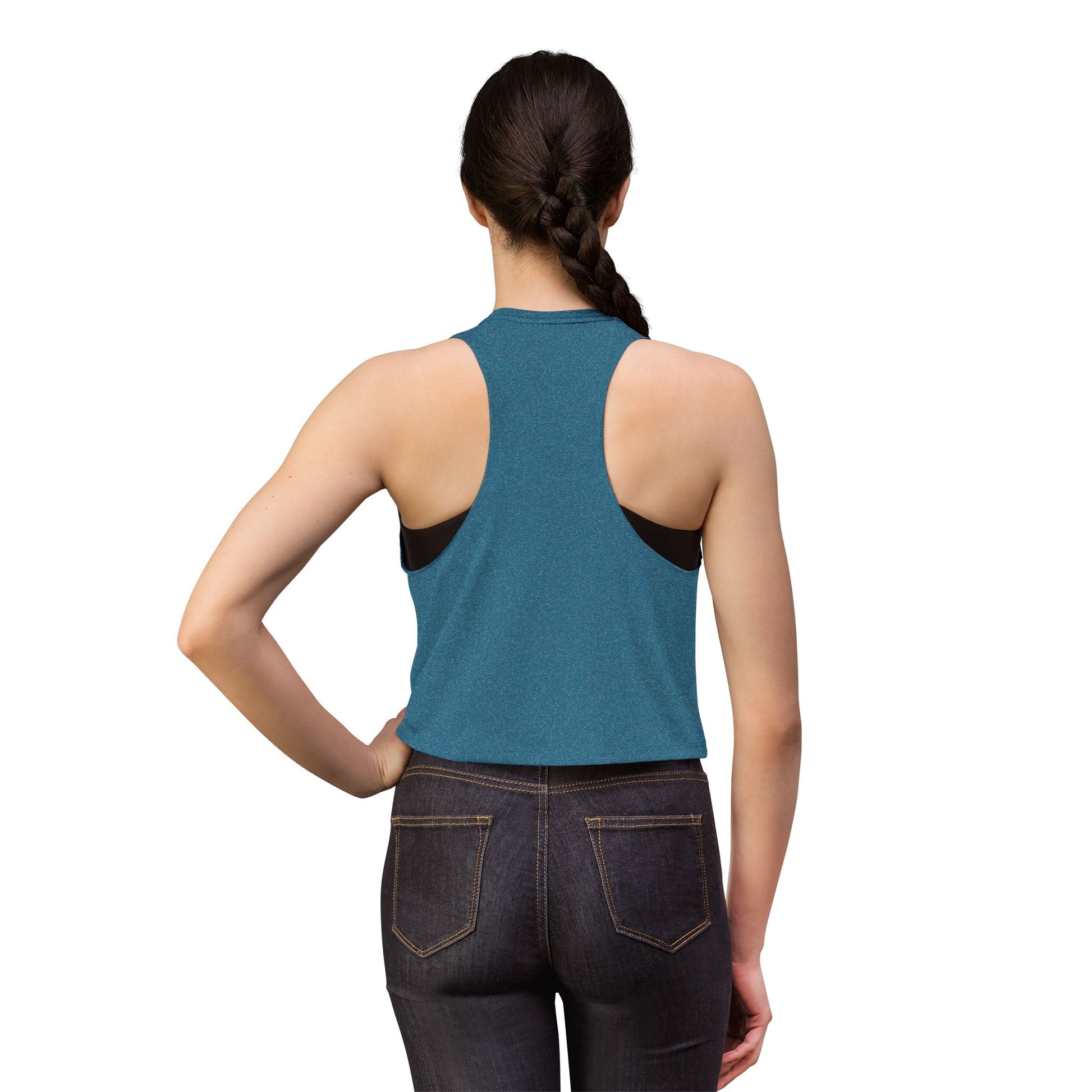 Steeped in Attitude tank top, grumpy cat teacup design, heather deep teal