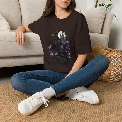 Doberman & Cat Guardian Gothic Castle T-Shirt