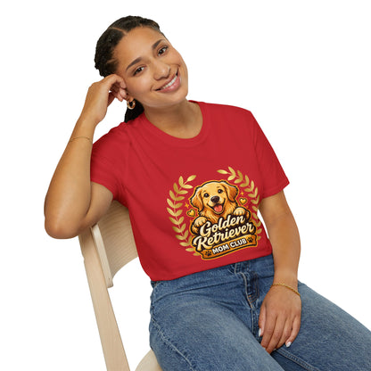 Golden Retriever Mom Club t-shirt, cute dog mom graphic, golden retriever design, red