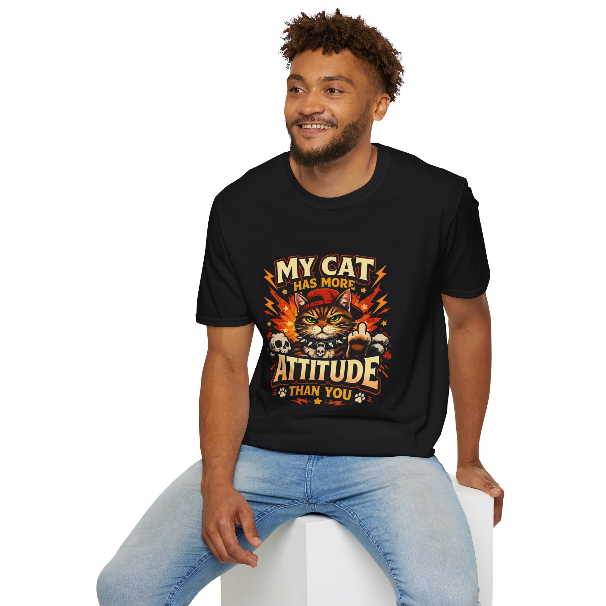 Funny cat lover t-shirt, sarcastic quote, grumpy cat graphic, black