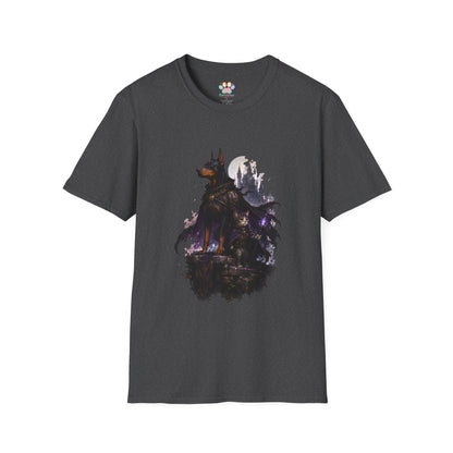 Doberman & Cat Guardian Gothic Castle T-Shirt